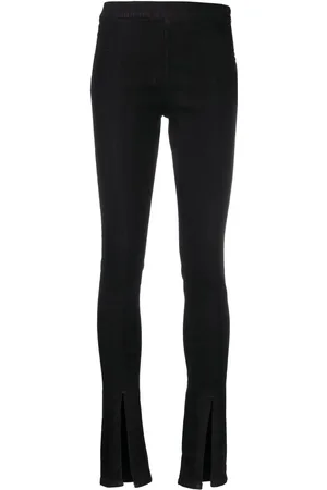 Rick Owens Side-zip ankle-slit leggings