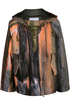 Bluemarble Tie-dye lace-up windbreaker