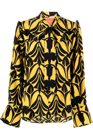 La DoubleJ Ascot floral-pattern silk shirt