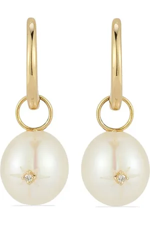Mateo 14kt yellow pearl and diamond earrings