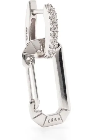 Eera 18kt white gold Chiara diamond hoop earring