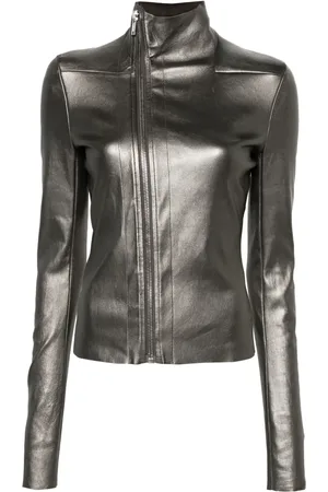 Rick Owens Gary metallic-leather jacket