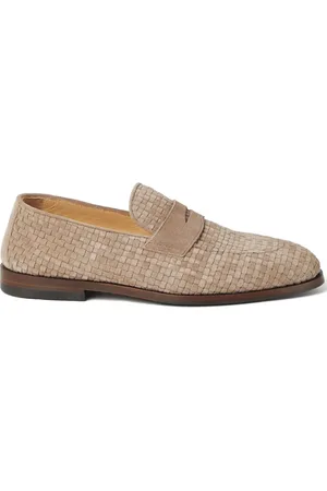 Brunello Cucinelli Woven suede loafers