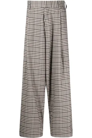 Kolor Plaid-check wide-leg trousers