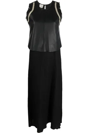 ALYSI Leather-top long dress