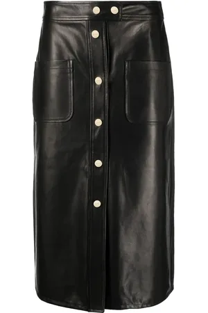 Etro Leather A-line skirt