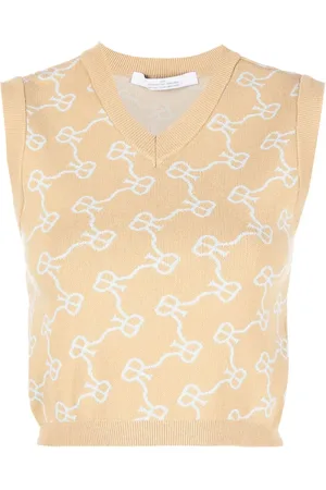 Rokh Monogram pattern knitted vest
