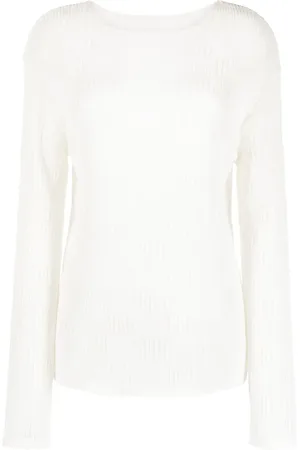 Low Classic Semi-sheer textured cotton knitted top
