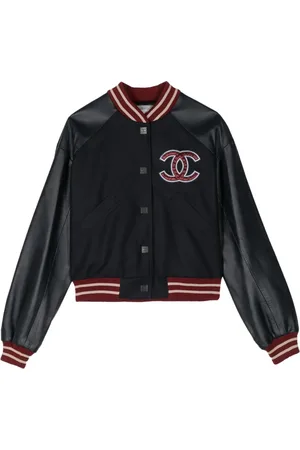 CHANEL 2004 CC varsity bomber jacket