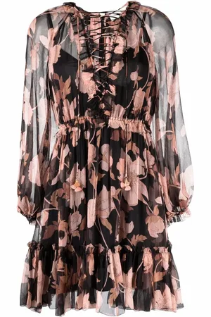ZIMMERMANN Concert lace-up floral-print dress