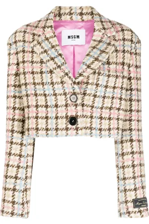 Msgm Cropped tweed jacket
