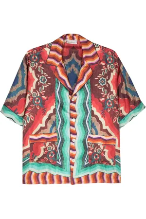 PIERRE-LOUIS MASCIA Graphic-print silk shirt