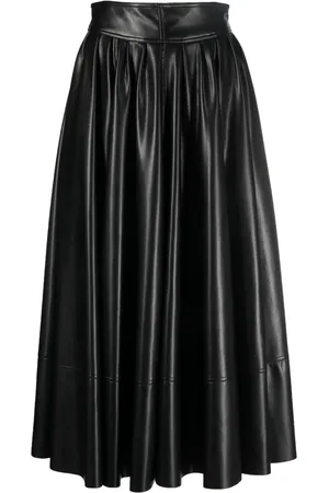 Serafini Coated-finish flared skirt