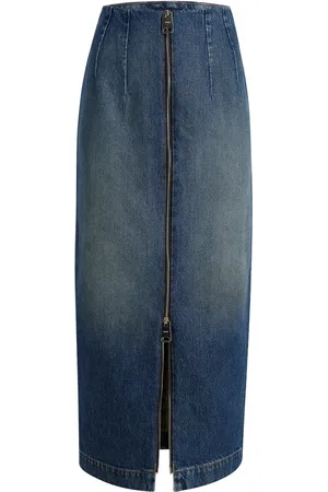 Khaite The Ruly denim midi skirt