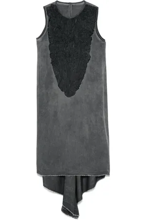 ISAAC SELLAM EXPERIENCE Leather-trim midi dress