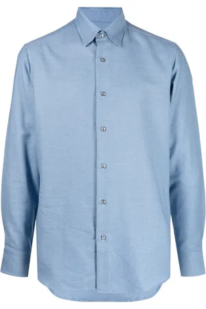 BRIONI Long-sleeve cotton-cashmere shirt