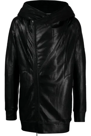 JULIUS Off-centre faux-leather jacket