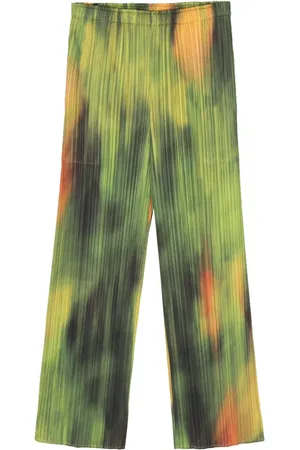 PLEATS PLEASE ISSEY MIYAKE Turnip Spinach plissé trousers