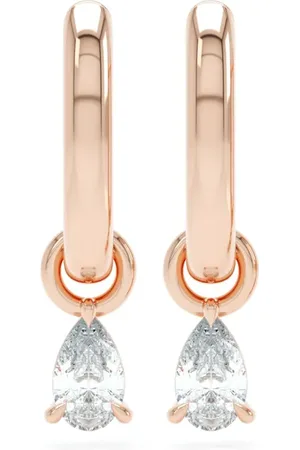 LOEV 14kt rose gold Allday diamond hoop earrings