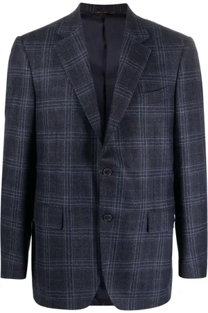 CANALI Plaid-check single-breasted blazer