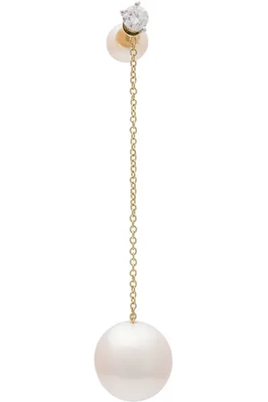 DELFINA DELETTREZ Diamond stud chain pearl earring