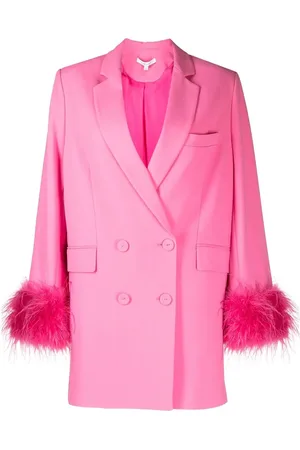 RACHEL GILBERT Feather-trim blazer dress