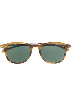 HUGO BOSS Tortoiseshell round-frame sunglasses