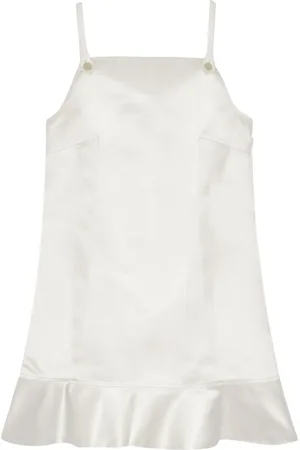 Ganni Flared-hem satin mini dress