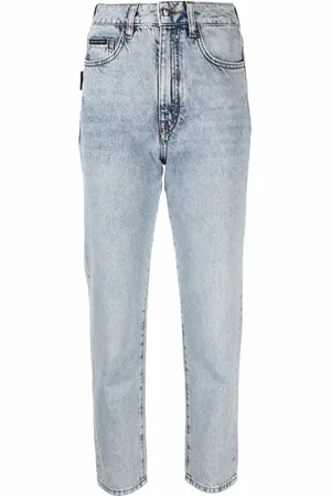 Philipp Plein Cropped high-waist bofriend jeans