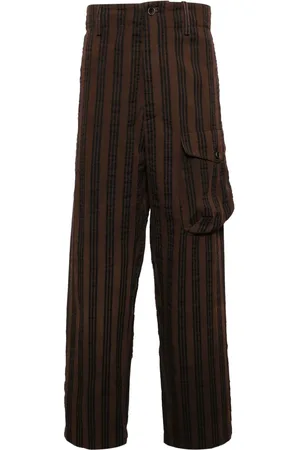 UMA WANG Vertical-stripe drop-crotch trousers