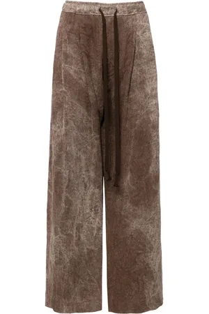 ZIGGY CHEN Stonewashed print drawstring trousers