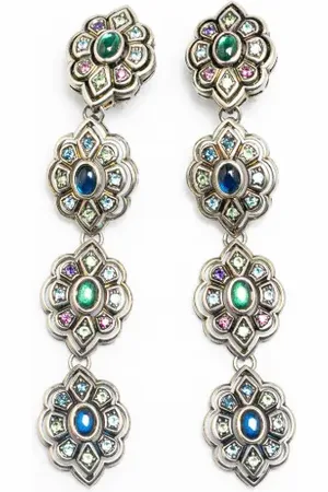 Gucci 1990 Crystal and Palladium Plated Drop Clip-On costume earrings