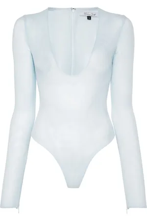 LAQUAN SMITH Scoop-neck mesh bodysuit