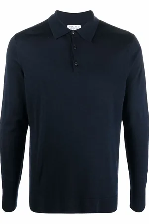 Sunspel Merino wool long sleeve polo top