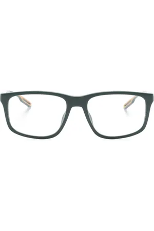 Emporio Armani Logo-embossed rectangle-frame glasses