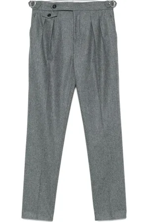 Brunello Cucinelli Flannel double-pleat trousers