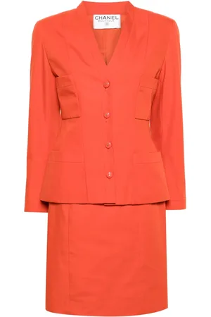 CHANEL 1990s canvas skirt suit