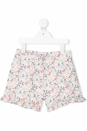 KNOT Floral-print ruffle-hem shorts