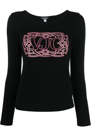 VERSACE 2000s logo-print T-shirt
