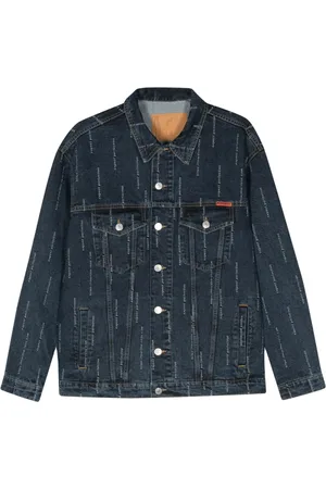 MARTINE ROSE Embroidered-slogan denim jacket
