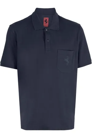 FERRARI Logo-patch short-sleeved polo shirt