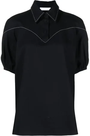 Chloé Contrast-stitching cotton blouse
