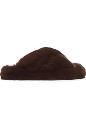 Apparis Biba faux-fur crossover slippers