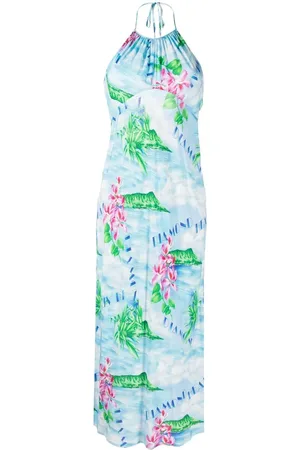 RIXO London Marylin diamond-postcard print dress