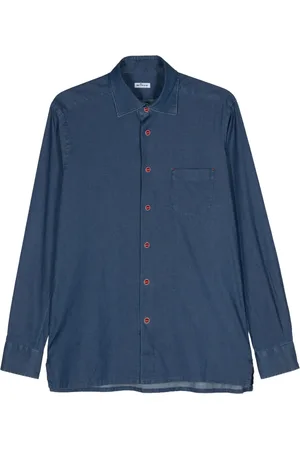 Kiton Patch-pocket denim shirt