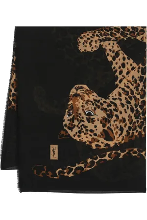 Saint Laurent 1970s leopard print silk scarf