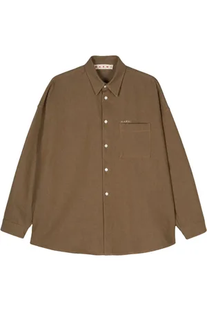 Marni Logo-embroidered cotton shirt