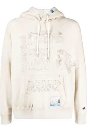 Maison Mihara Yasuhiro Faux-collar slogan-printed hoodie