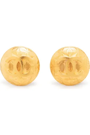 CHANEL 1995 CC round clip-on earrings