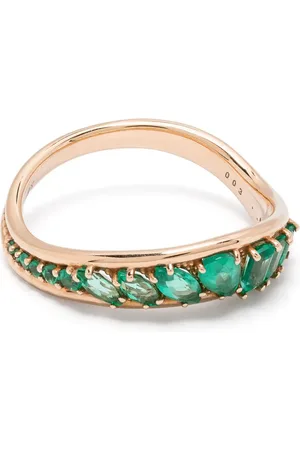 Fernando Jorge 18kt rose gold Stream Wave emerald ring